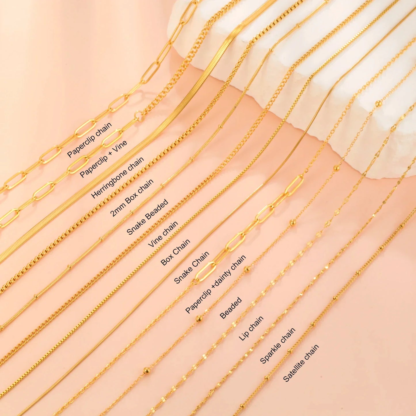 Stainless Steel Gold Color Chain Necklace Women Minimalist Cuban Paperclip Twisted Snake Chain Fashion Jewelry Wholesale
