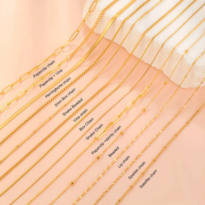 Stainless Steel Gold Color Chain Necklace Women Minimalist Cuban Paperclip Twisted Snake Chain Fashion Jewelry Wholesale