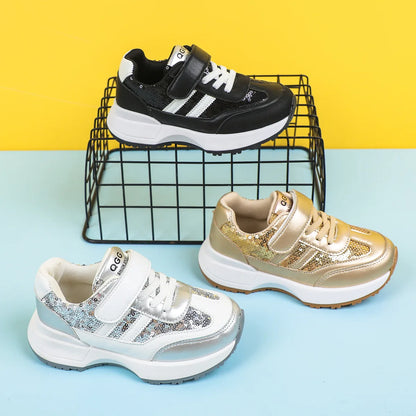Children Leather Patchwork Sneaker 2025 Spring Autumn New Soft Bottom Casual Shoes School Sports Sneakers for Boys Girls