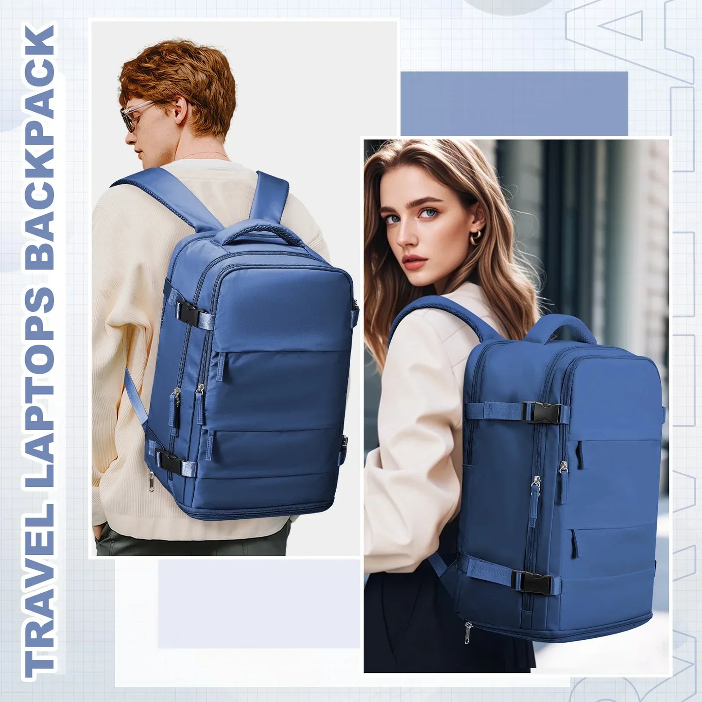 Travel Backpack for Women Men, Ryanair Backpack 40x20x25 Cabin Airplane Luggage EasyJet 45x36x20 Backpack Business Laptop Bag