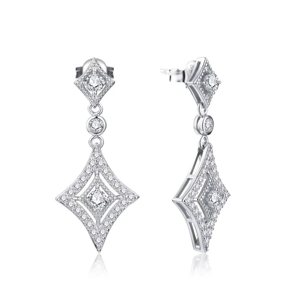 Luxurly D Color VVS1 Brilliant Moissanite Earrings for Women 925 Sterling Silver Yellow Gold Plated Anniversary Jewelry