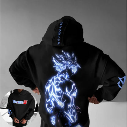 Hip Hop Large Hoodie 2026 Men's and Women's Autumn/Winter New Anime Printed Casual Loose Parent Child Hoodie Top
