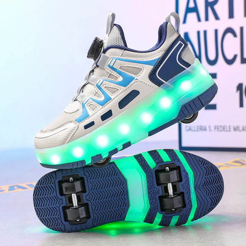 Children's And Teenage Roller Skates - Fashionable Upgraded Edition with Enhanced Stability - Detachable Dual-Use Sports Shoe