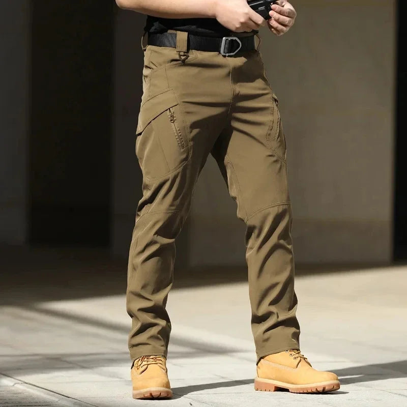 Men'S Tactical Cargo Pants - Softshell, Stretchy Fabric, Multiple Pockets, Button Fly, No Belt, All-Season Outdoor Training Pant