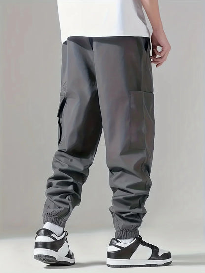 Men's Cargo Pants, Thin Trousers, Comfortable and Breathable, Outdoor Casual, Wearable, Running, Cycling, Multi-pocket 004