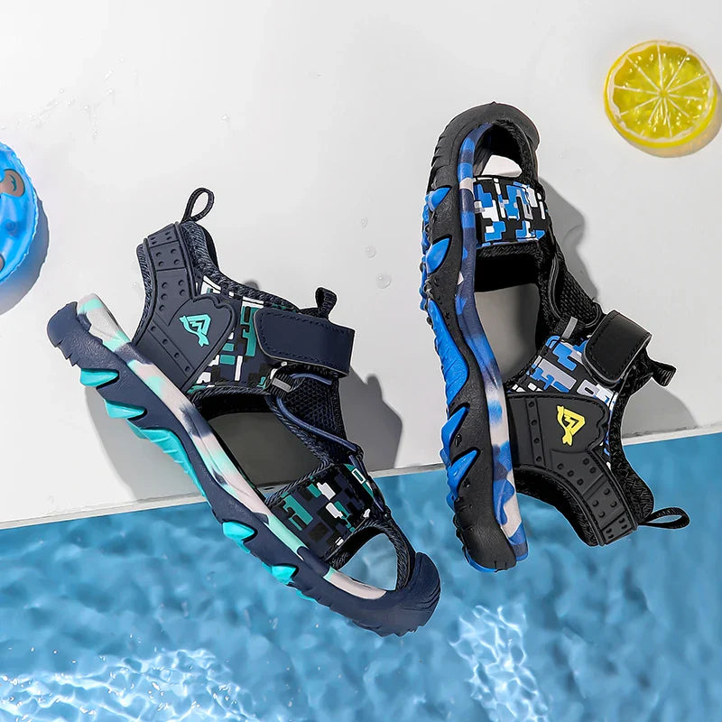 Fashion Kids Sandals Boys Shoes Non-slip Outdoor Breathable Summer Beach Sandails Children's Casual Walking Shoes