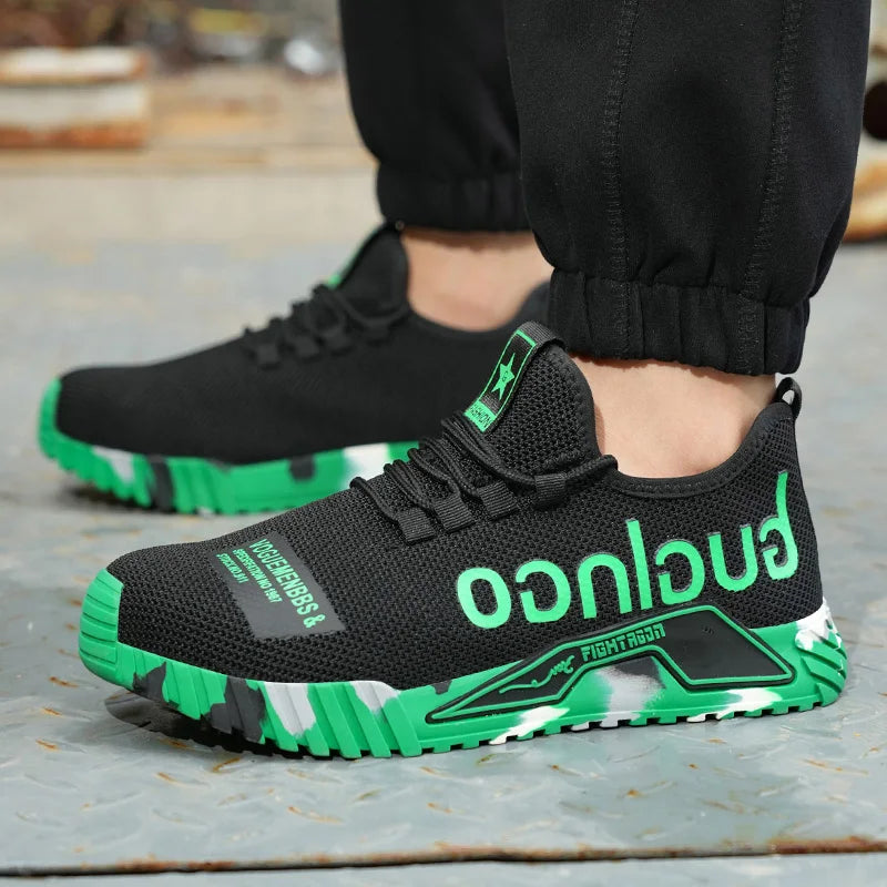 Indestructible Men Work Safety Shoes Steel Toe Work Sneakers Lightweight Anti-piercing Work Boots Industrial Construction Boots