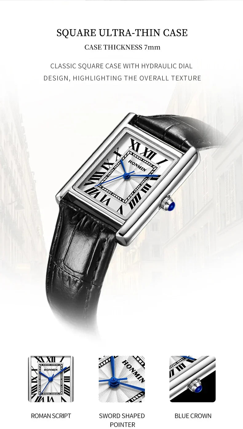 New Elegant Watches for Women and Men Fashion Leather Strap Waterproof Quartz Wristwatches Couple's Watches Gifts Drop Shipping