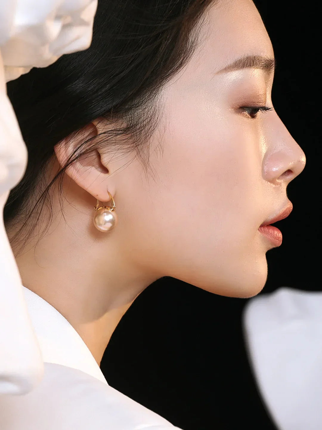 925 Sterling Silver Earring Pink Color Pearl Earring For Women Wedding Party Gift Fashion Jewelry 12-14mm Shell Pearl