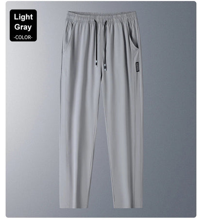 Running Pants Cooling Summer Ice Silk Pants Soft Stretchy Pant Loose Casual Quick-Dry Workout UV Protection Lightweight Trousers