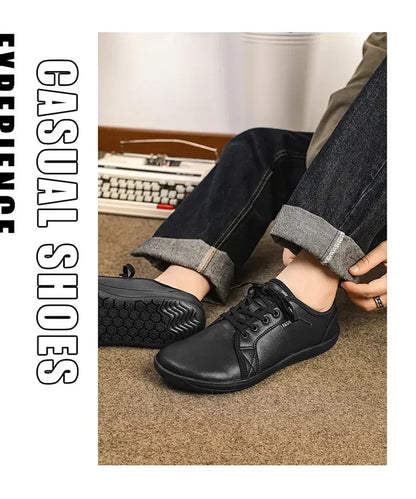 Mens Artificial Leather Wide Barefoot Shoes Unisex Plus Size Male Outdoor Minimalist Sneakers Women Zero Drop Casual Walking