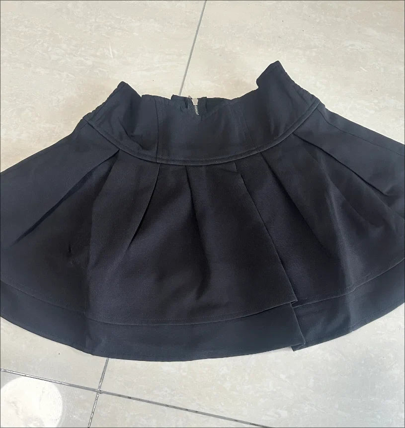 Japanese Lolita Skirts Ruffled Pleated Plaid Skirt Women 2026 Spring New Elastic High Waist Slimming Gentle Mini Skirt Culottes