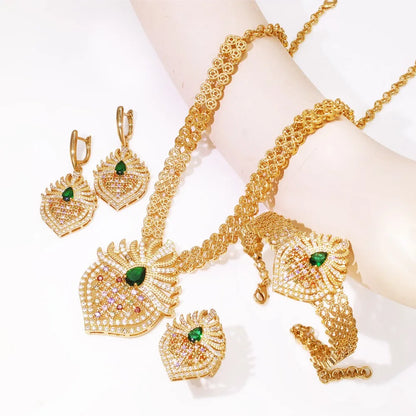 4Pcs/Set Cubic Zirconia Bridal Jewelry Set Dubai Nigeria Wedding Gift White Crystal Zircon Women Sets 2025 Trendy New