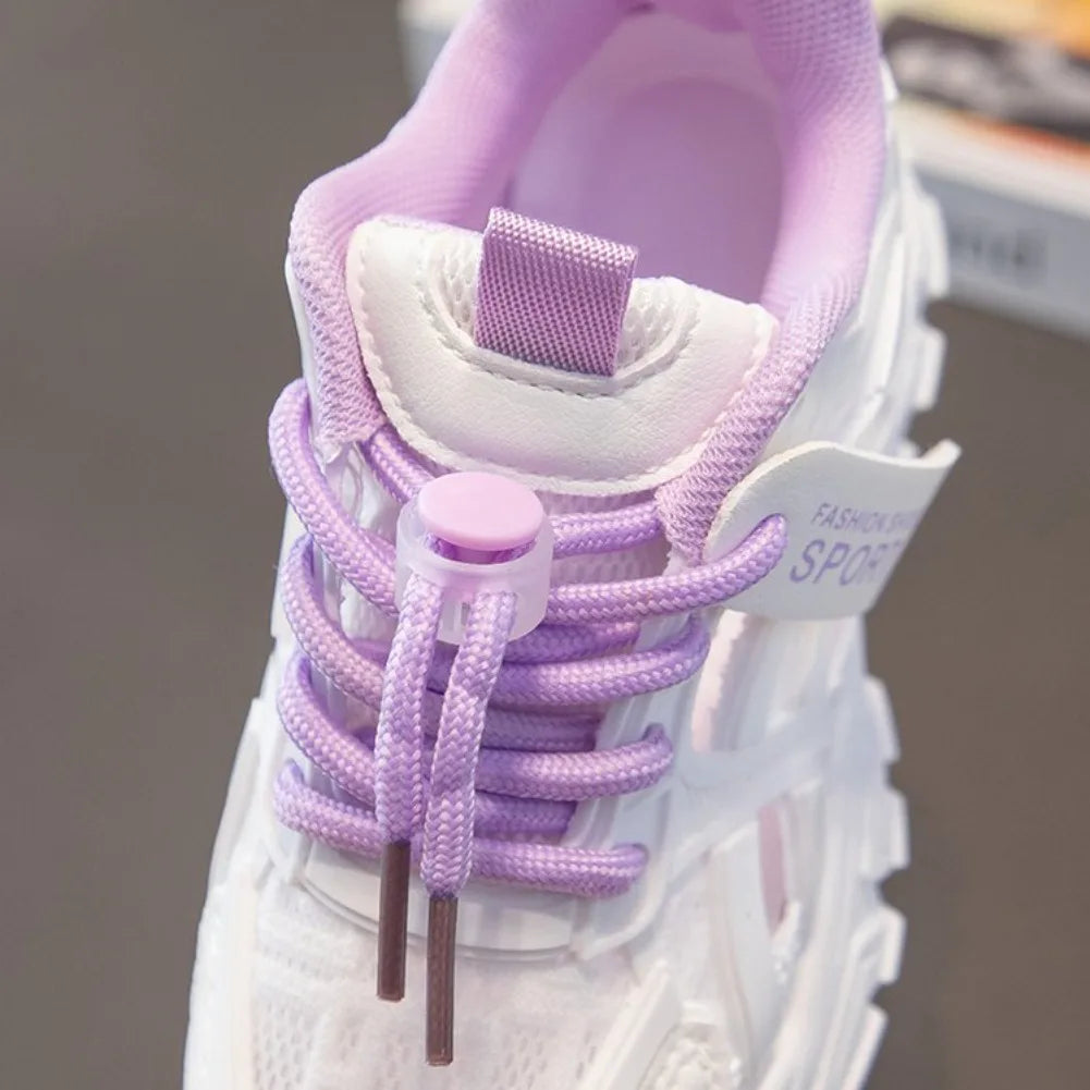 Girls Sports Shoes 2026 Spring and Summer New Children's Casual Mesh Breathable Thick-soled Designer Tennis Sports Shoes
