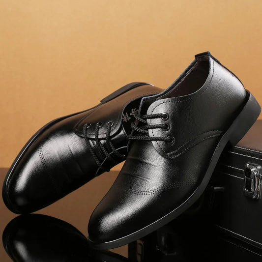 Mens Formal Business Oxford Shoes Classic Leather Dress Shoes for Wedding and Office