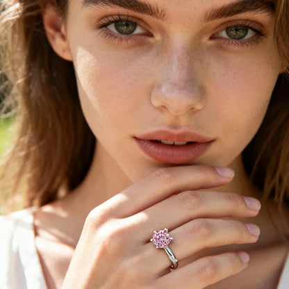 0.5ct 1ct 2ct Blue Pink Grey Moissanite Rings Gifts for Women 925 Sterling Silver Wedding Band Women's Ring Woman Rings
