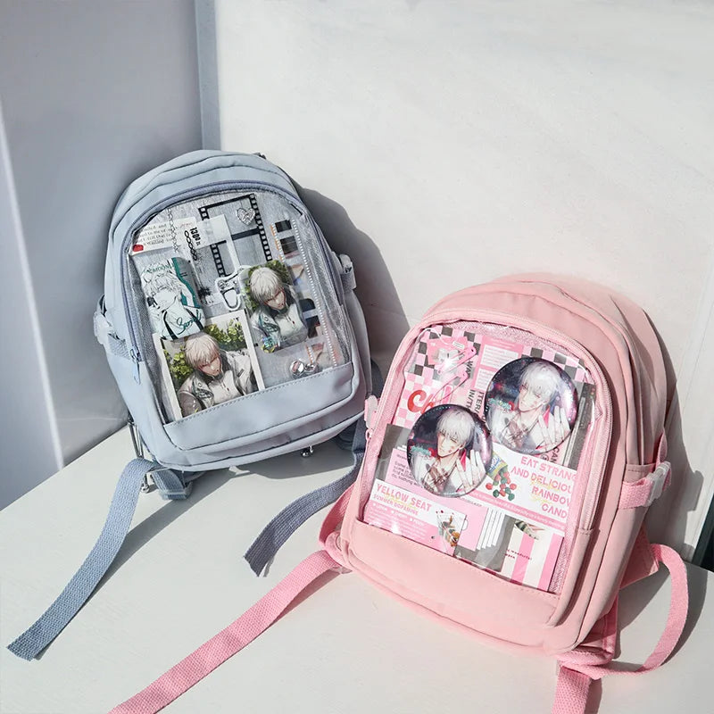 Cute Mini Backpack Women Kawaii Ita Bag Sweet Girl Transparent Rucksack DIY Personality Display Knapsack Lolita Shoulder Bag
