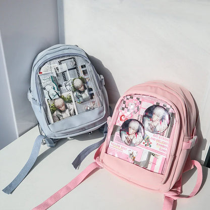 Cute Mini Backpack Women Kawaii Ita Bag Sweet Girl Transparent Rucksack DIY Personality Display Knapsack Lolita Shoulder Bag