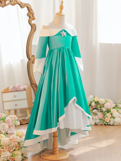 Vestido de Princesa Pêssego para Meninas Jogo Roupa de Cosplay Rosalina Fantasia de Aniversário Festa Halloween Carnaval Roupa 4-10 Anos