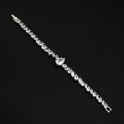 Luxury Cubic Zirconia Jewelry Sets for Women Wedding Bridal 4PCS Drop Necklace Earrings Set Party Gift