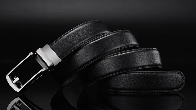Men Belt High Quality Faux Leather Men's Belt Waist Strap for Male Automatic Buckle Belts for Men Alloy Buckle 3.1cm Black Brown