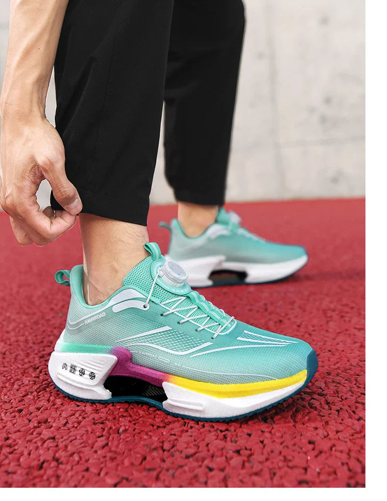 Family carbon plate running shoes for Boys Big Boys Student rotating button Technology TPU+ Popcorn high pop sneakers for girls