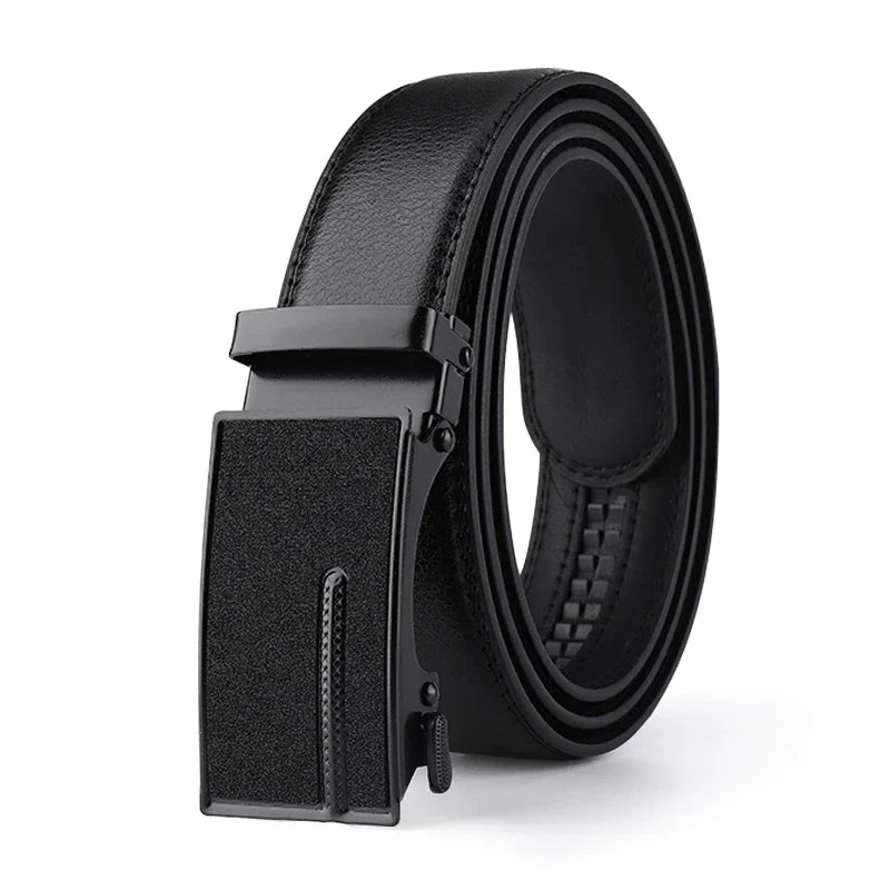 2023 New  cow genuine leather men's belt cowhide strap for male automatic buckle belts for men black buckle belts