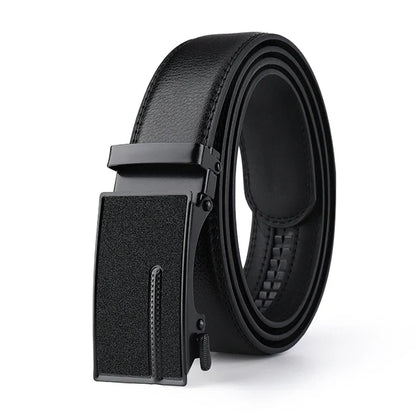 2023 New  cow genuine leather men's belt cowhide strap for male automatic buckle belts for men black buckle belts