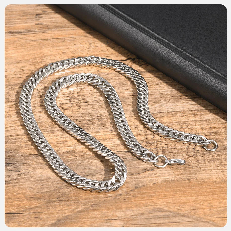 3/5/7/9mm Thick Cuban Chain Necklaces for Men Women,Simple Miami Curb Links Collar,Waterproof Stainless Steel Unisex Chain