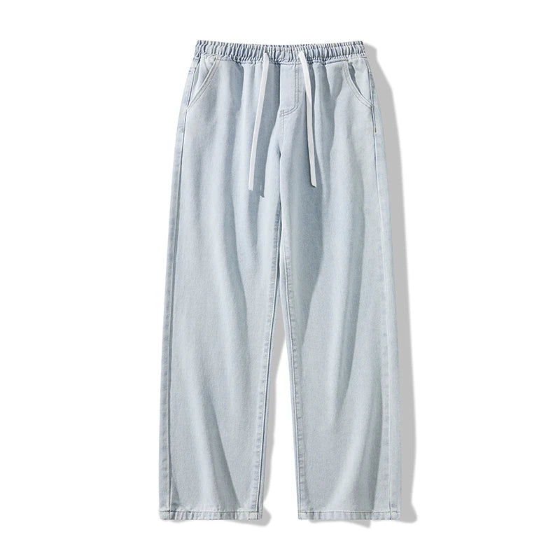 Calça Jeans Masculina Primavera Outono Tendência High Street Reta Perna Larga Roupas Masculinas Calça Jeans Corte Reto