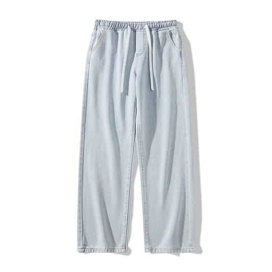 Spring Autumn Trendy High Street Straight Leg Wide Leg Jeans Men's Clothing Men's Denim Pants Straight Cut Trousers
