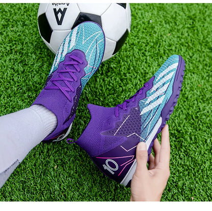 Professional Sports Soccer Shoes TF Broken Nail Teenagers Outdoors Comfortable High-Tops Training Shoes Non Slip Football Shoes