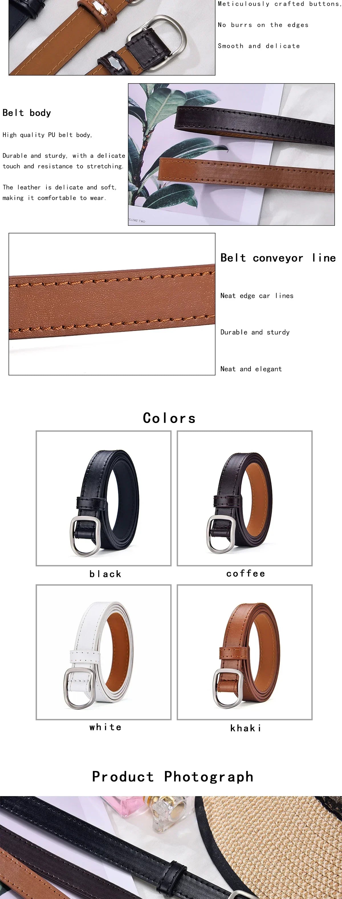 Men Belt Casual Simple Perforated Women'S Belt Paired With Jeans Men'S Belt Pu Leather Belt