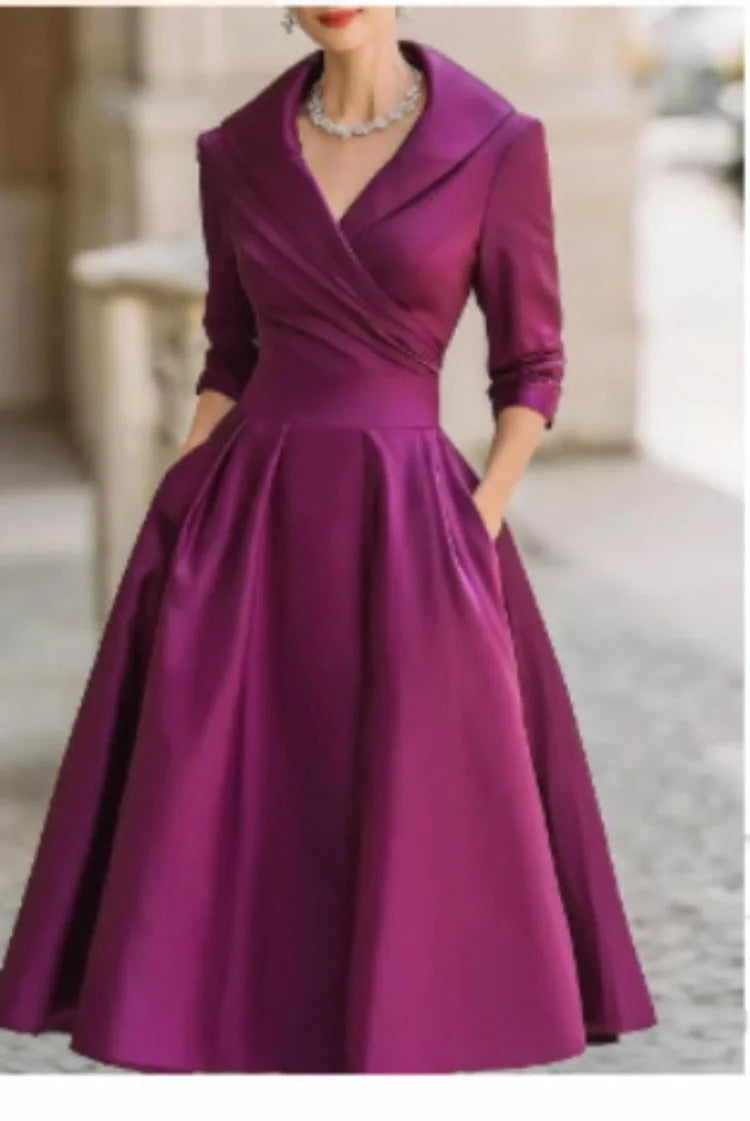 Women's Short-Sleeved Chiffon Evening Dress, Female Party Dress, Monochromatic, Bohemian, Long, Elegant, New, 2022