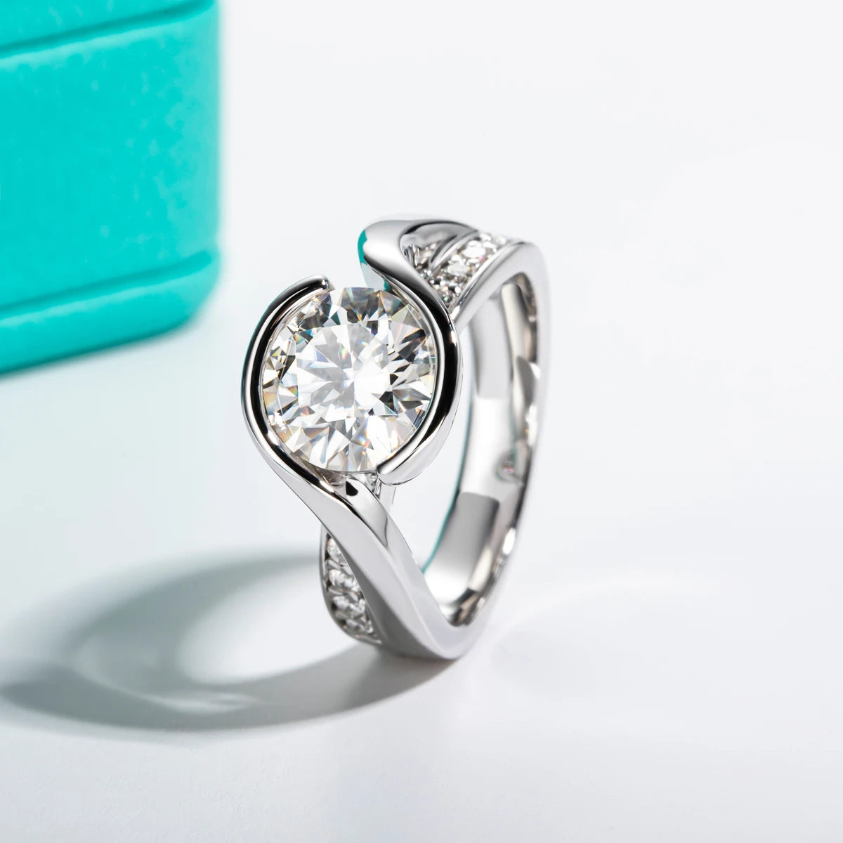 3ct D Color Moissanites Engagement Rings 18K Gold Plated With Cer Wedding Band Ring For Women Gifts Jewelry Wholesale
