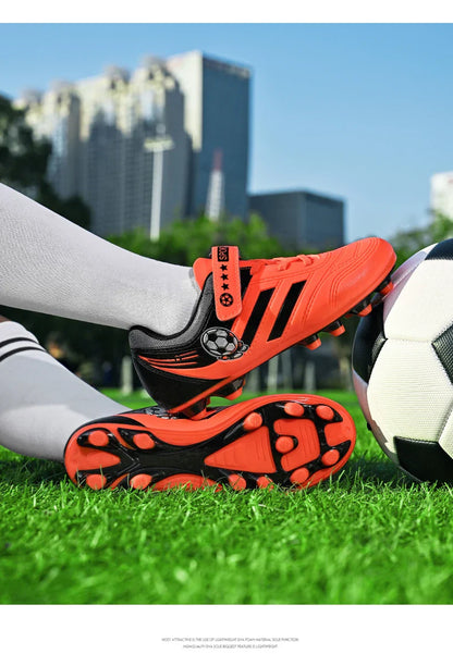 New Kids Turf Football Boots Training Shoes Soccer Shoes Drop Shipping Professional Match Grass Ultralight Cleats Boys Non-Slip