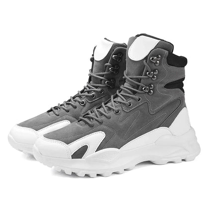 Fashion Men's Boots Comfortable Men Casual Shoes Breathable High Top Sneakers for Men Outdoor Non Slip Mens Ankle Boots Platform
