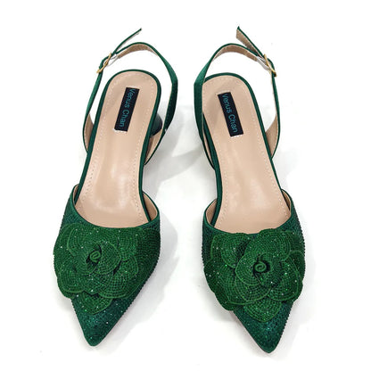 Italian Design Fashion Banquet Bags And Comfortable Mid-heel Hollow Pointed Shoes Are Suitable For parties Or Commuting