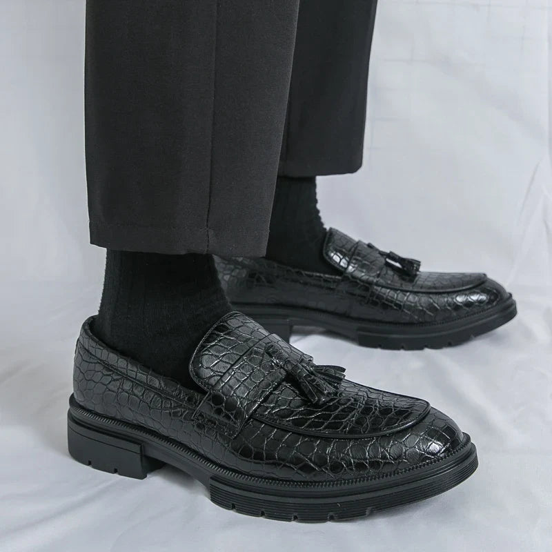 Formal Shoes For Men Fashion Casual Leather Loafers Male Slip On Business Leather Shoes Men's Dress Shoes Party Office Loafers