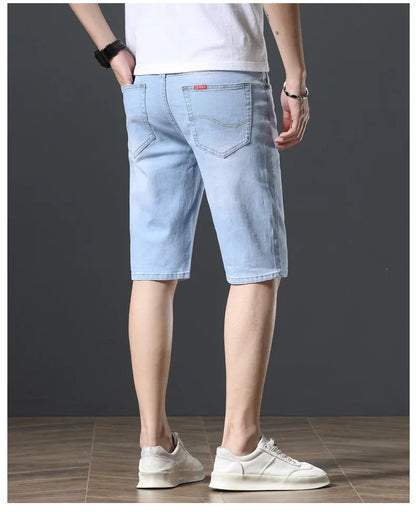 2025 New Summer Brand Stretch Thin Bermuda Masculina Cotton Denim Jeans Men Knee Length Soft Ropa Hombre Shorts