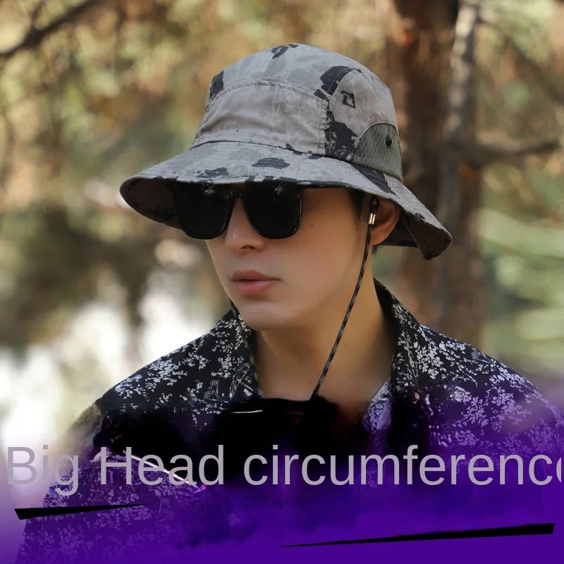 60-65cm Xxl Big Head Hat Men Summer Outdoor Jungle Fisherman Cap Lightweight