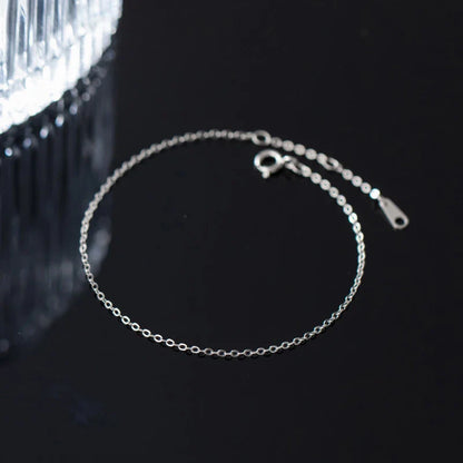 Minimalism Classic Gold Color Bracelet 100% 925 Sterling Silver Link Chain Cute Bracelets For Women Fine Jewelry Gifts
