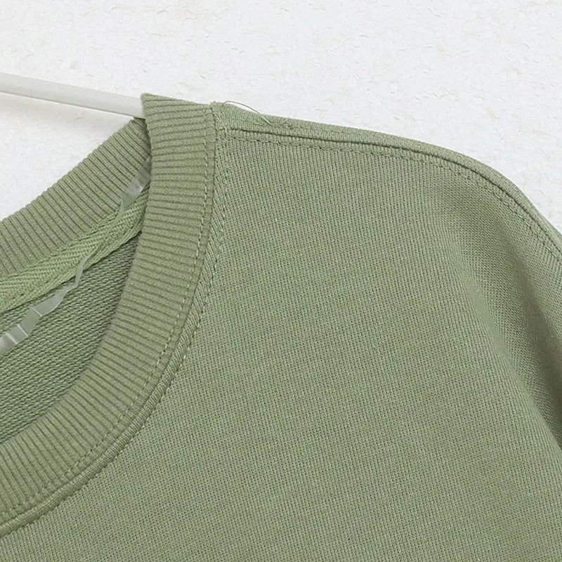 Embroidery Sweatshirt Women O Neck Pullover Tops Female Casual Loose Jumper Oversized Unisex Couple