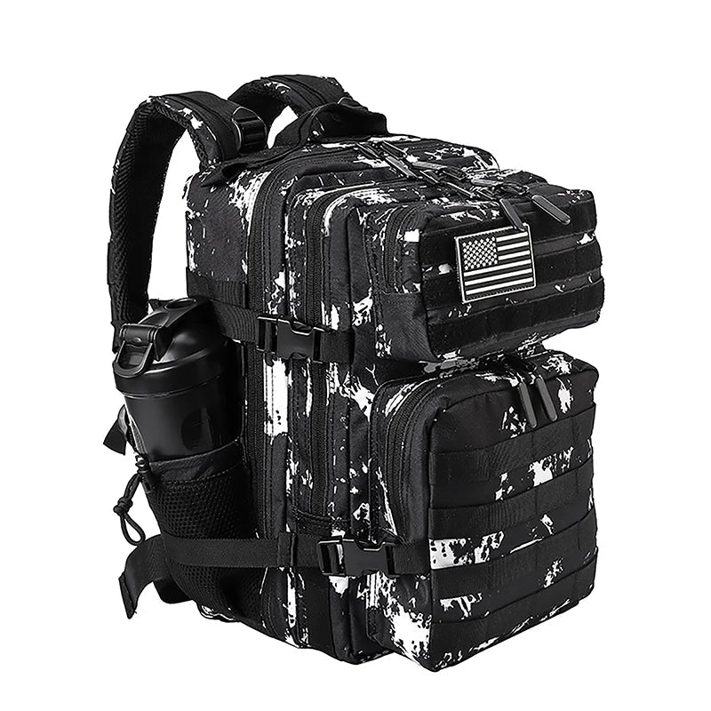 45L/35L/25L Tactical Backpack for Men and Women Waterproof Athlete Gym Outdoor Bag Travel Hiking Rucksack with Bottle Holder