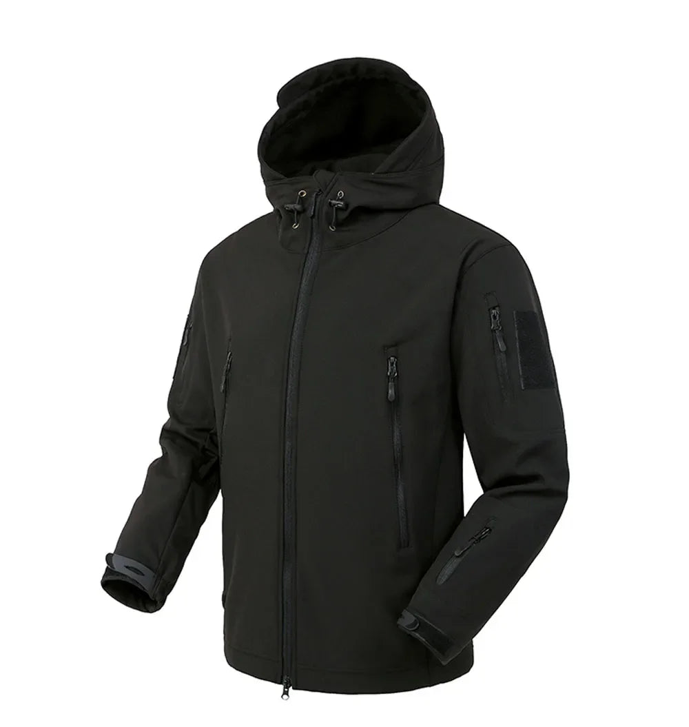 Jaquetas Masculinas Soft Shell Militar Shark Skin Tática Corta-vento Impermeável Jaquetas Masculinas de Combate do Exército Casacos Bomber Masculinos com Capuz