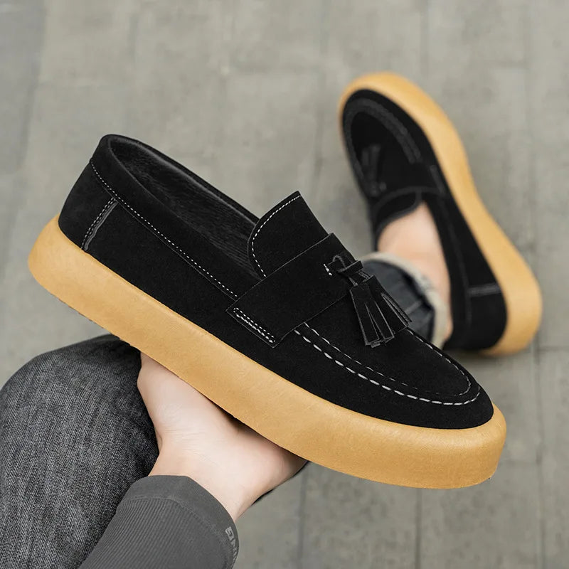 New autumn men's bean shoes British style loafers fashionable men's casual single shoes