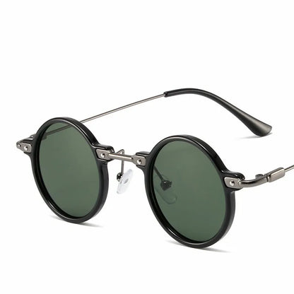 Retro Steampunk Round Sunglasses – UV400 Metal Frame | Men & Women