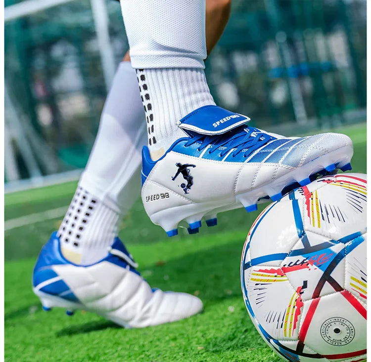 Men Football Boots FG/TF Soccer Shoes Breathable Professional Turf Outdoor Non-slip Long Spikes Adult Training Futsal Sneakers