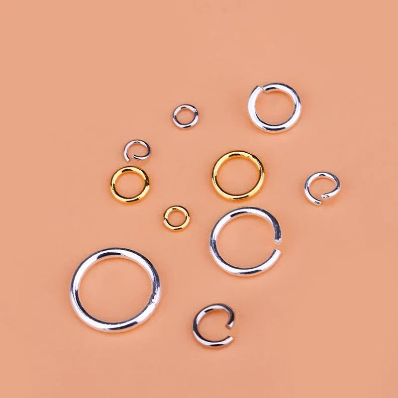 10PCS 925 Sterling Silver Accessories Open Ring Connection Ring Open Ring, hand-made diy bracelet necklace live closed ring