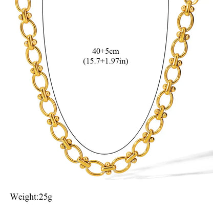 316L Stainless Steel Metal Chain Necklace For Women Fashion 18K Gold Plated Neck Chain Waterproof Jewelry Lady Gift